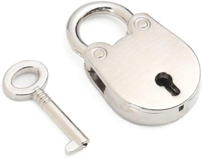 Klein Sleutelslot voor Vintage Antieke Hangsloten, Mini Lock met Sleutel voor Sieraden, Opslagdozen en Dagboeken - Zilver