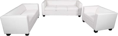3-2-1 bankstel Bankstel Loungebank Lille ~ kunstleer, wit