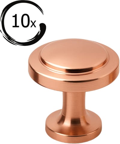 10X Meubelknoppen Rose Goud Rond - Diameter 29mm - Knoppen voor keukenkast - deurknopjes - Meubelknoppen / Kastknoppen Rose goud