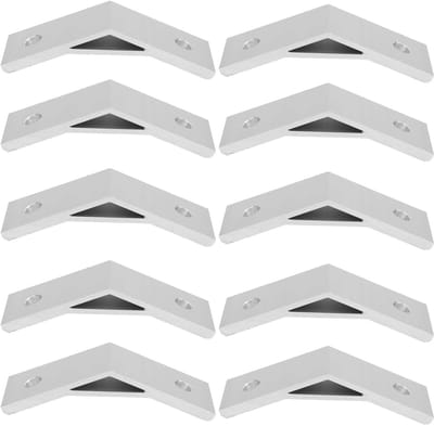 Dailygoods- Hoeksteunen 10 Stuks - 135 Graden Beugel - Aluminium Legering - Schokbestendig - Eenvoudig te Installeren - Zilver Geoxideerd - Hoekverbinder