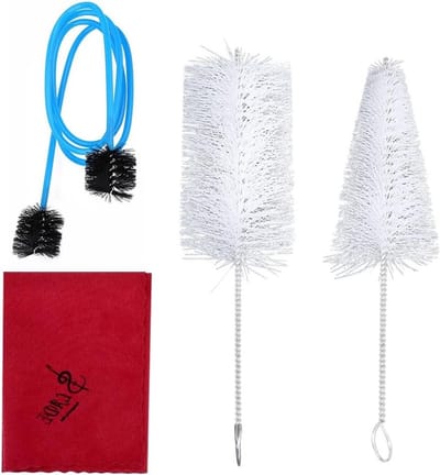 Reinigingsset voor trompetten met flexibele borstels, ventielborstel en schoonmaakdoek voor optimale instrumentonderhoud