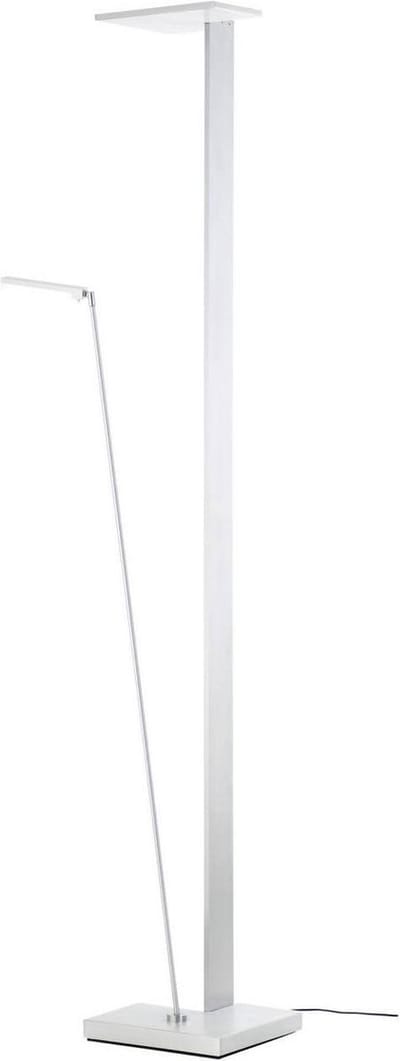 BRILLIANT lamp 90 graden LED vloerlamp 1-lichts alu | 1x 23,6W LED geïntegreerd (SMD), (2690lm, 3000K) | Schaal A ++ tot E | Met dimmer