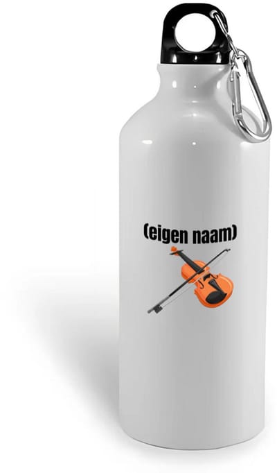 Hacebo® - viool met eigen naam waterfles - Viool - muziek liefhebbers - iemand die houdt van violen - verjaardag - cadeau - kado - geschenk - water fles - 400ML
