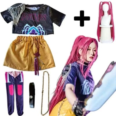 Cosplay Mira Costume de Cosplay Qualité R Perruque de Cosplay Mira Costume pour Fille Halloween Scène Motif Imprimé 3D Vêtements de Jeu de Rôle XXL black
