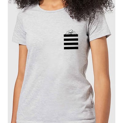 Looney Tunes Taz Stripes Pocket Print Dames T-shirt - Grijs - S