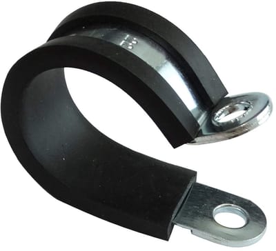 Dailygoods- Kabelbinder Set van 5 - Staal met Rubber Coating - Voor Maximaal 22 mm - Bevestiging met Schroeven/Nagels - Installatieopening 5,3 mm - Breedte 12 mm - Slangklem