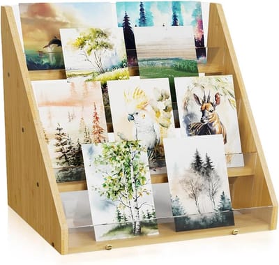Houten Standaard voor Ansichtkaarten en Wenskaarten - Presentatie en Opslag