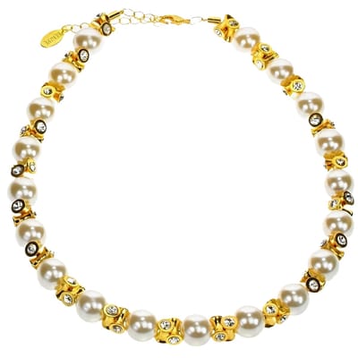 Behave - Klassieke ketting met parels en steentjes - Nikkelvrij - Modeaccessoire