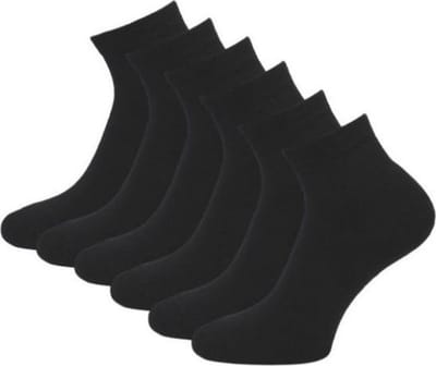 6 paar Quarter sokken - Badstof - Naadloos - Gold Label - Zwart - Maat 39-42