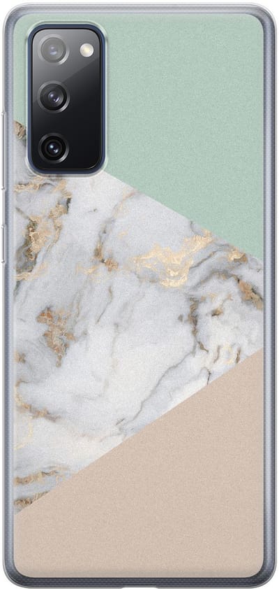 Leuke Telefoonhoesjes - Hoesje geschikt voor Samsung Galaxy S20 FE - Marmer pastel mix - Soft case - TPU - Marmer - Multi