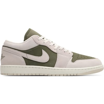 Baskets Unisexe Air Jordan 1 Low Medium Olive Vert Voile Marron Bois Clair HV4089-201 46 gray