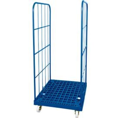 Rolplaat, kunststof, met 2 zijhekken, hoogte 1650 mm, gentiaanblauw RAL 5010
