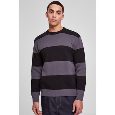 Urban Classics Heavy Oversized Striped Sweatshirt Black/darkshadow Taglia: L | Maglioni a maglia Outlet | Uomo | Nero