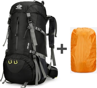 Nixnix® - Grote Rugzak 45L+5L - Zwart - Hiken - Met regenhoes