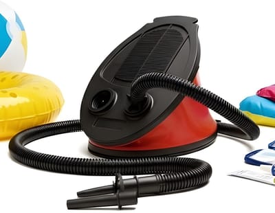 Lomera Voetpomp - Luchtbed Oppompen - Luchtbed Leeg Laten Lopen - Zwembad Oppompen - Zwemspeelgoed Oppompen - 3 Liter Inhoud - Lucht Inblazen - Lucht Uitzuigen - Verschillende Ventielen - Luchtpomp - Opblaasbare Producten