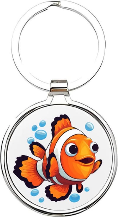 Akyol - nemo Sleutelhanger - Vis - dierenliefhebbers - oceaandieren - visser - aquarium - zoutwater vissen - zoetwater vissen - aquariumdieren - oceaan - zeedier - zeebewoner - 4 x 7,5 CM