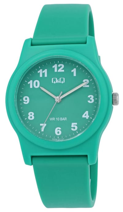 Q&Q-unisex horloge-groen-duidelijke wijzerplaat--diameter 38 mm-100 meter waterdicht-sporten/zwemmen-hoog draagcomfort