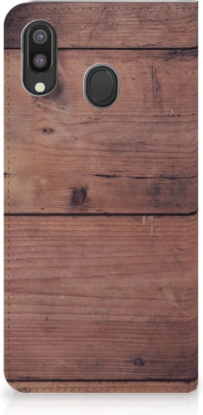 Samsung Galaxy M20 Book Wallet Case Old Wood