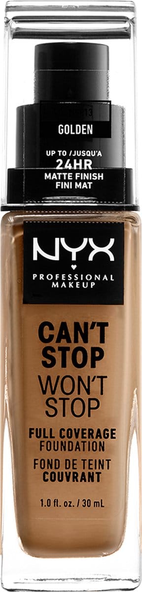 Nyx Professional Makeup Can't Stop Won't Stop Foundation - Golden - Volledig Dekkende Foundation - Medium
