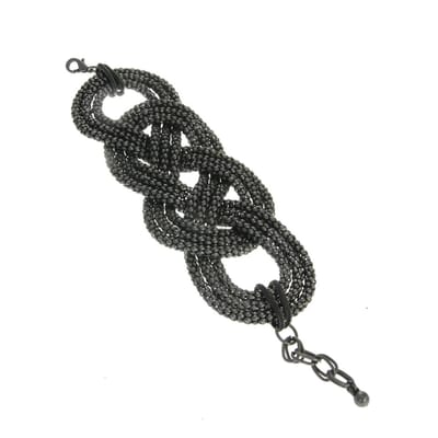 Behave - Armband - zilverkleur - gevlochten statement - avondstijl - 16 cm