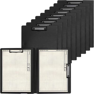Set van 10 Vouwclipboards A4, Plastic Clipboard Mappen met Deksel voor Kantoordocumenten, Vergaderingen en Bestellingen