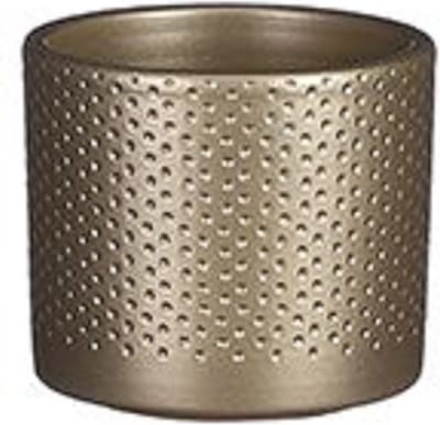 Mica Decorations Plantenpot - 2x stuks - goud - keramiek - D10 x H9 cm - bloempot binnen
