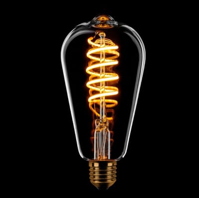 ETH ST64 Edison Filament spiraal LED 4w E27 240v 2200k dimbaar Helder glas