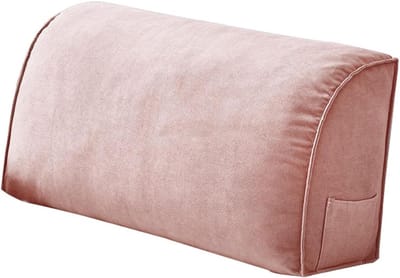 Leeskussen - Rugsteunkussen Hoofdbordkussen - Comfortabel Lezen - Wigvormig Ontwerp - 70x45x20cm - Roze