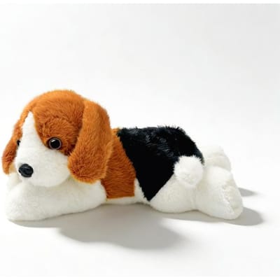 26cm Liggende Bruin Zwarte Beagle Hond Poppetje Knuffelhondje Lange Oren Hondenkussen Slaapmaatje Cadeau 38cm