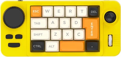Hot Swap Programmeerbaar Mechanisch Keypad K811 Serie - Bedraad Mini Toetsenbord met Volumewiel & Joystick - 19 Toetsen - Geel
