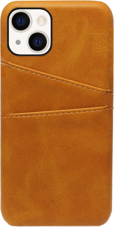ADEL Kunstleren Back Cover Pasjes Hoesje Geschikt voor iPhone 14 Plus - Bruin