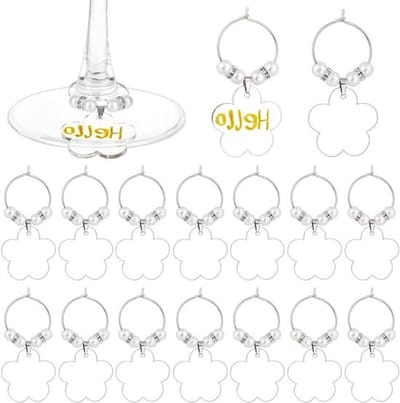 Dailygoods - 24 Stuks Acryl Wijnglas Bedels voor Identificatie en Decoratie
