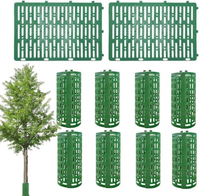 Beschermbuis voor bomen - Stam bescherming - Jonge planten beschermen - Ademend ontwerp - 10 stuks - Groen