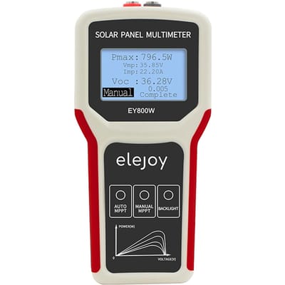 Draagbare handzame fotovoltaïsche paneelmultimeter Automatische/handmatige MPPT-detectie Zonnepaneel MPPT-tester EY800W