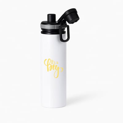 Hacebo® - It's a boy waterfles met draaidop grijs - It's a boy - Baby's - Jongetje geboorte cadeau - Geboorte jongen cadeau - it's a boy kraam cadeau - Cadeau pakket - babyshower - baby - cadeau - kado - geschenk - gift - water fles - 850ML