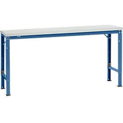 Manuflex basistafel UNIVERSAL Speciaal, 1750 x 800 mm, melamine lichtgrijs, briljantblauw