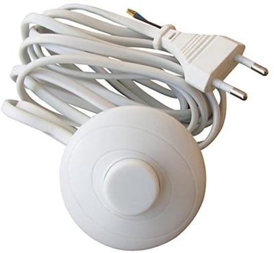 Rond Wit Netsnoer met Stopcontact en Schakelaar