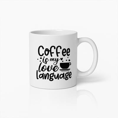 330ml "Koffie Is Mijn Liefdes Taal" Mok - Perfect Cadeau voor Koffieliefhebbers en Romantici
