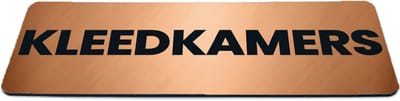 Deurbordje Brons/Koper-look met tekst kleedkamers - Formaat 150 x 50 mm x 1,6 mm - Zelfklevend | Luxe uitstraling | Geborstelde Koper/Brons toplaag | Gratis Verzending | Decoporta