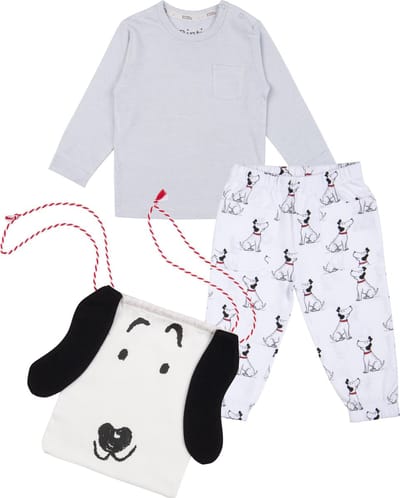 Kuuk'n Rintje Grijs/Wit Pyjama incl. Tasje maat 62/68 2020416