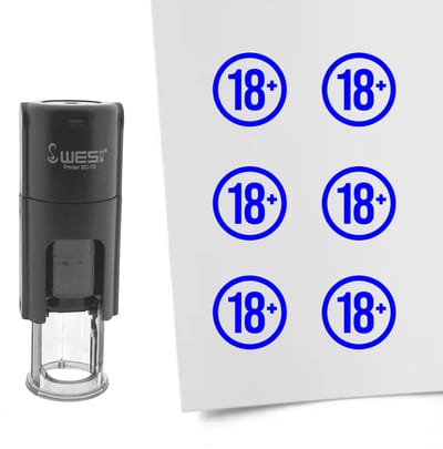 CombiCraft Stempel 18+ 10mm rond blauwe inkt - per 1 stuk