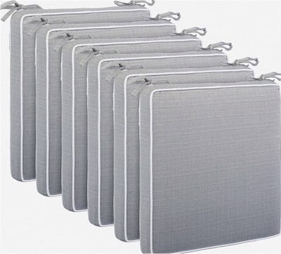 Set van 6 Zitkussens – Donkergrijs – Water- en vuilafstotend – 40x40x4 cm