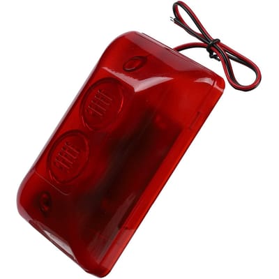 Sirène Stroboscopique Filaire 12V 15W Alarme Sonore Lumière Rouge Clignotante Sirène Sonore pour Maison Hôtel noir
