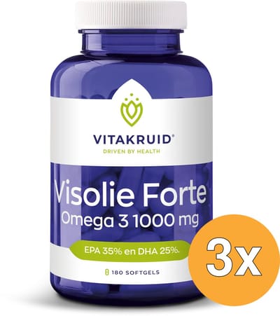 3x Vitakruid Visolie Forte 1000 mg EPA 35% DHA 25% (180 softgels)