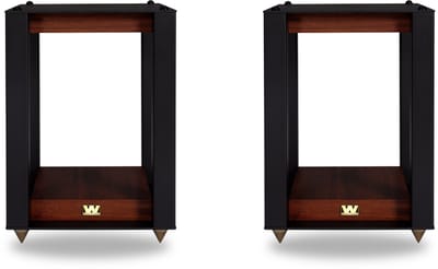 Wharfedale Linton Speaker Stands – Houtafwerking – Spike-voetjes – Opbergruimte voor LP-platen – Mahogany