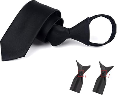 Sorprese Voorgebonden Stropdas - Zwart - Rouwdas - Veiligheidsstropdas - Effen - 6 cm - Stropdassen Heren - Cadeau
