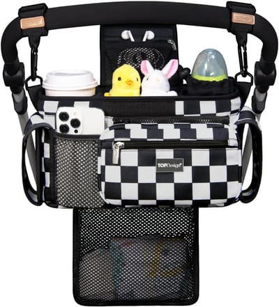 Kinderwagen Organizer - Wandelwagen Caddy - Alles Bij De Hand - Met Verstelbare Bevestiging