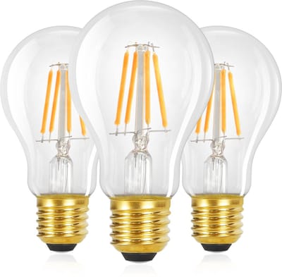 NETTLIFE A60 LED - 3 Stuks - E27 Lampen - Filament lamp - 4W - Vintage Gloeilamp - 2700K Warm Wit Licht - ideaal voor feest | bardecoratie - Transparant