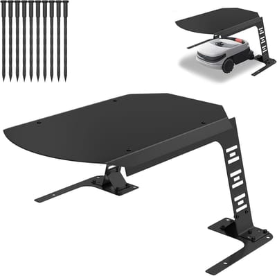ACXIN garage voor robotmaaier van metaal, robuuste afdekking voor grasmaaierrobot tegen regen wind zon, 77x94x36 cm