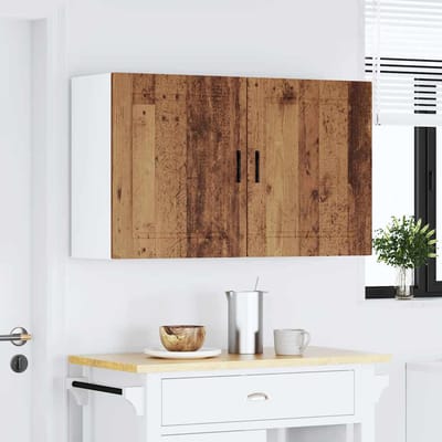 vidaXL - Keukenbovenkasten - 2 - st - Porto - bewerkt - hout - oud - houtkleurig